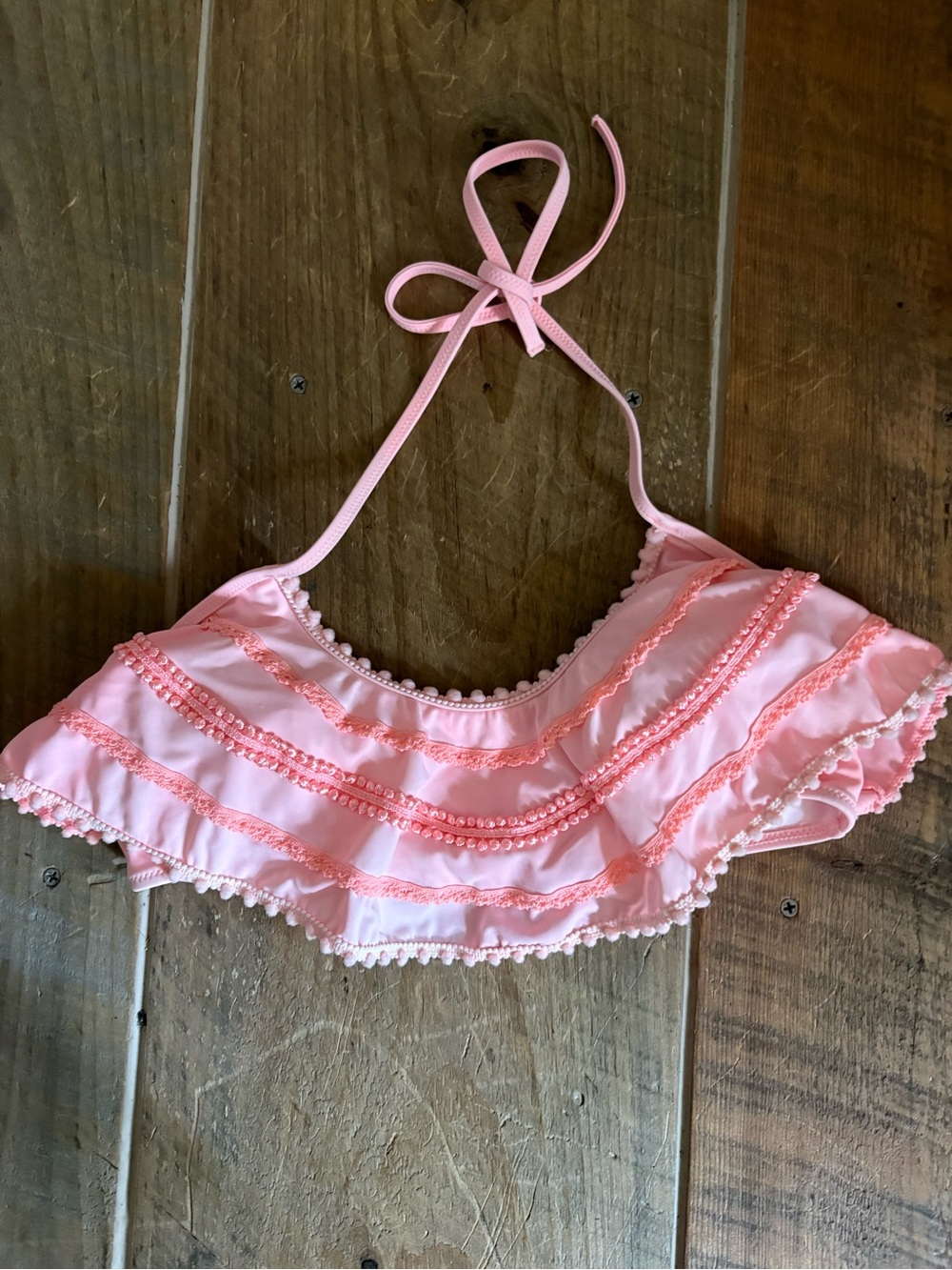 Victoria's Secret pink bikini bottom with pom trim